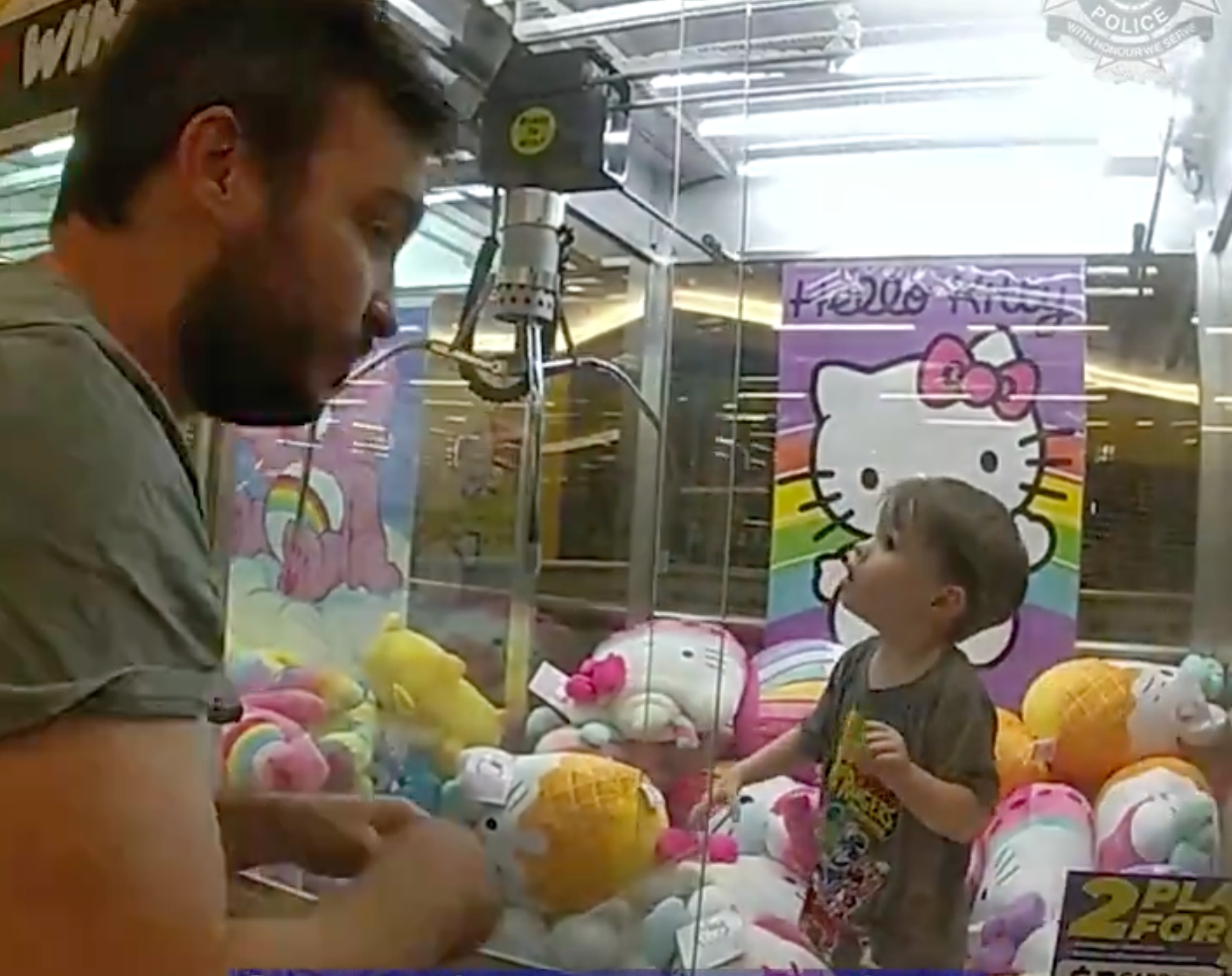 Police rescue toddler stuck in Hello Kitty claw machine in